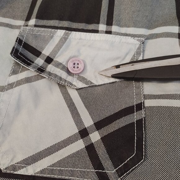 G-STAR RAW MEN'S GRAY & BLACK PLAID BUTTON DOWN SHIRT SIZE XL - Picture 15 of 15